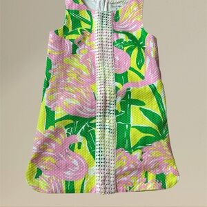 Lilly Pulitzer Pink and Green Flamingo Print Kids Dress